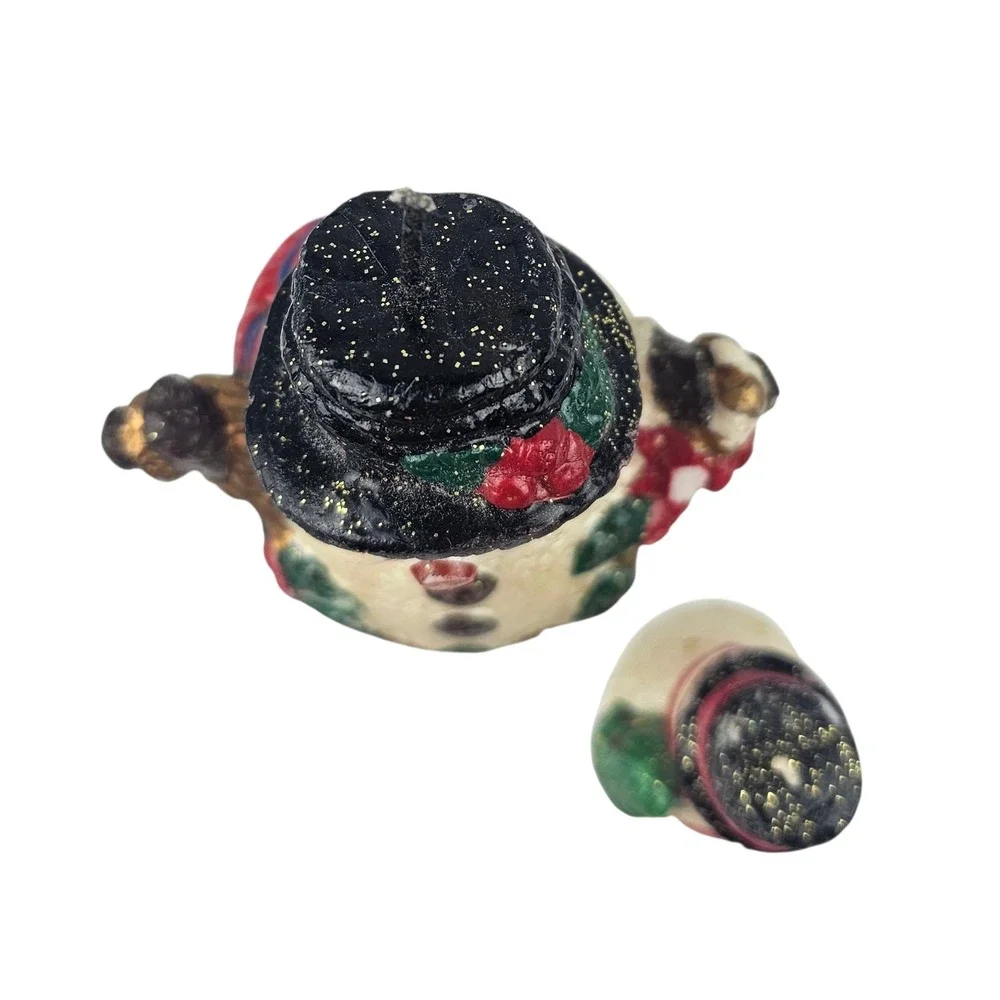 Christmas Candle Snowman with‎ Tree Holiday Decor Festive Decoration